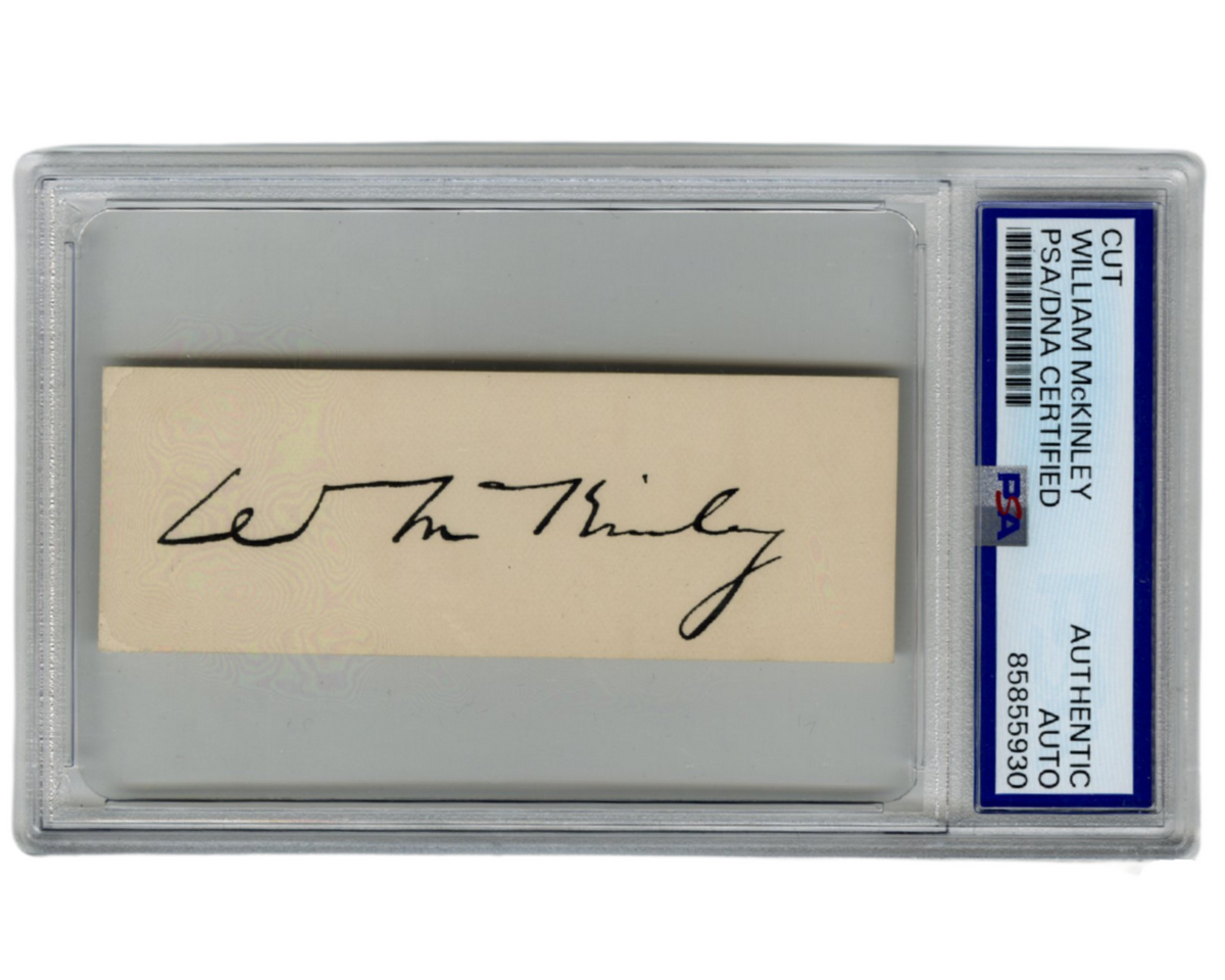 President William McKinley Bold Signed Cut Signature, PSA Auto