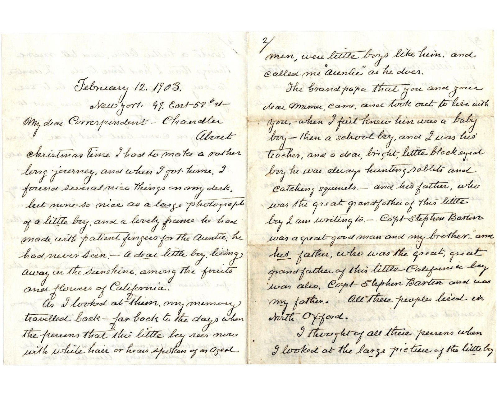 Fond Clara Barton Signed 4 Page Letter to Nephew PSA Auto - Great Content!