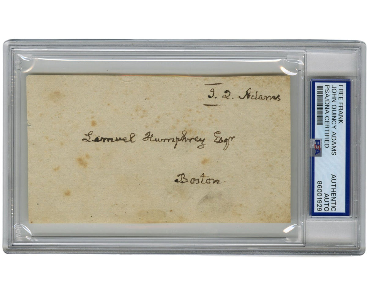 President John Quincy Adams Signed Free Frank to Boston! Gorgeous Example PSA
